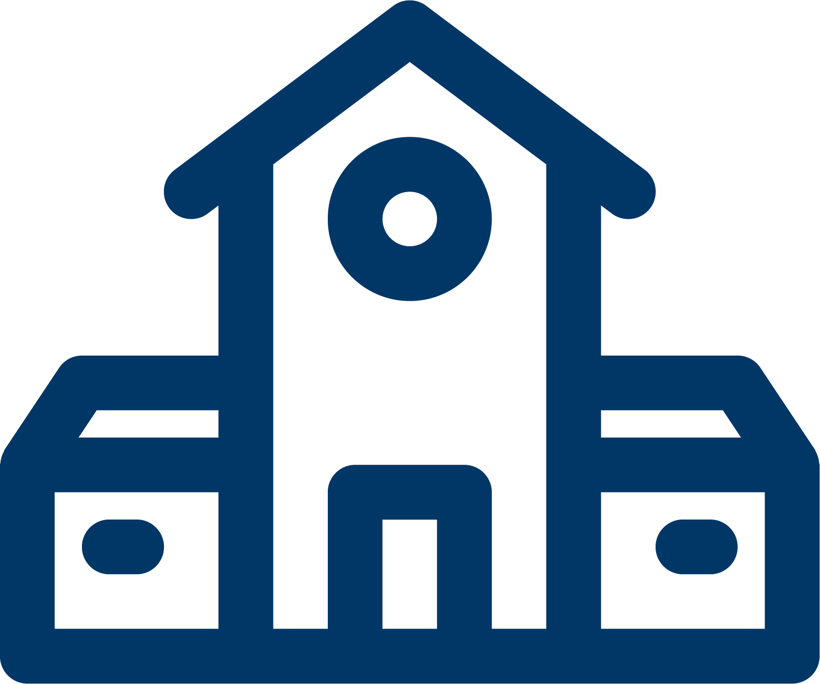blue academic building icon