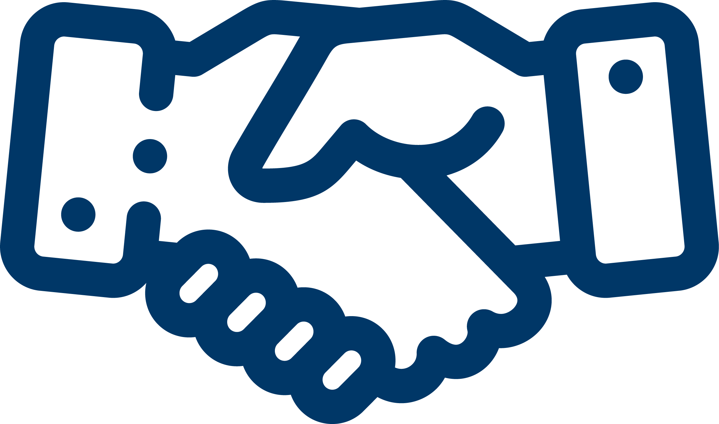 blue handshake icon