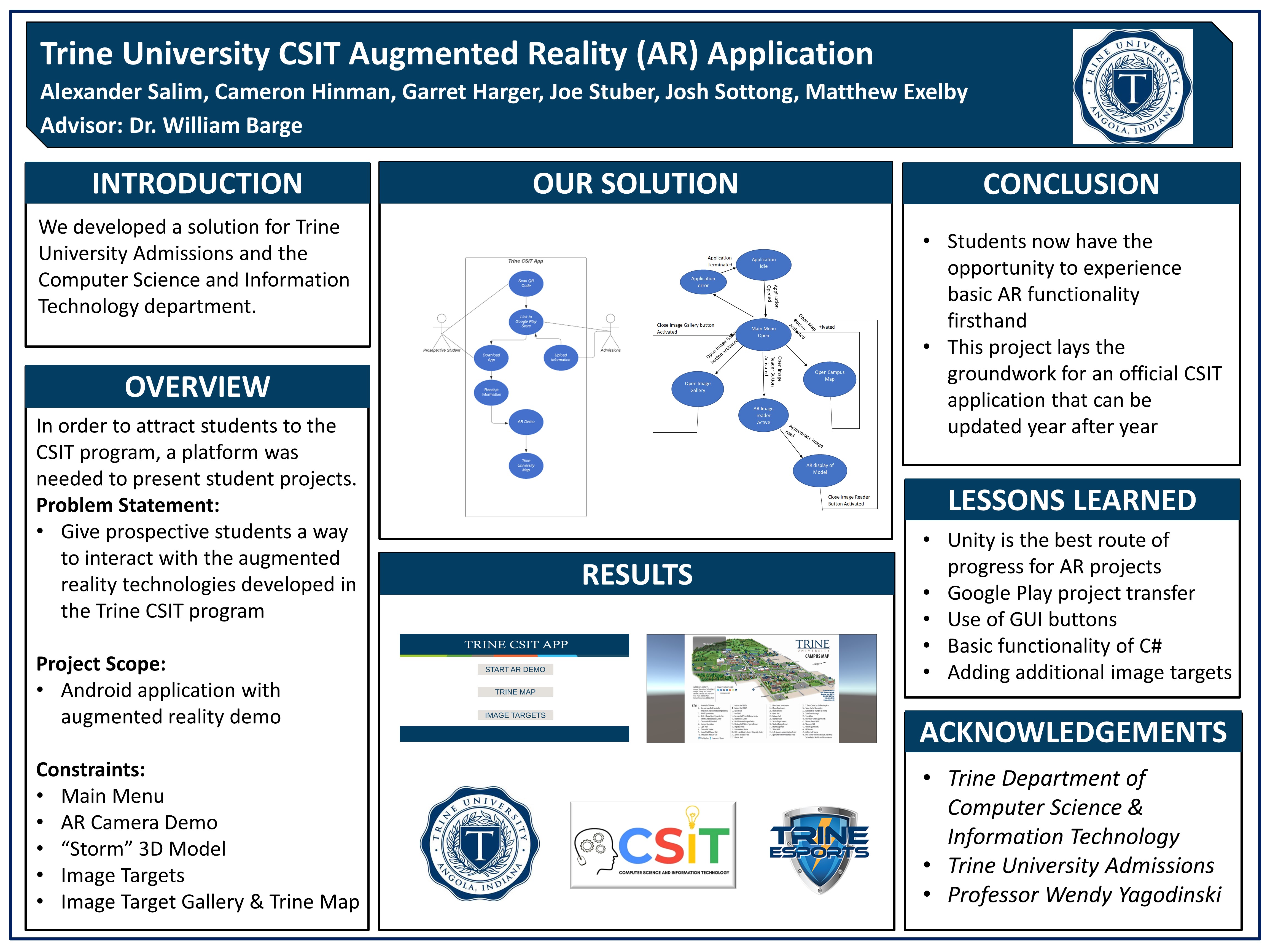 trine university csit augmented reality application poster