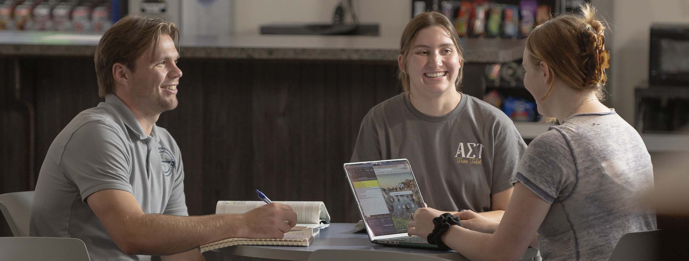 Students playing games in the lounge