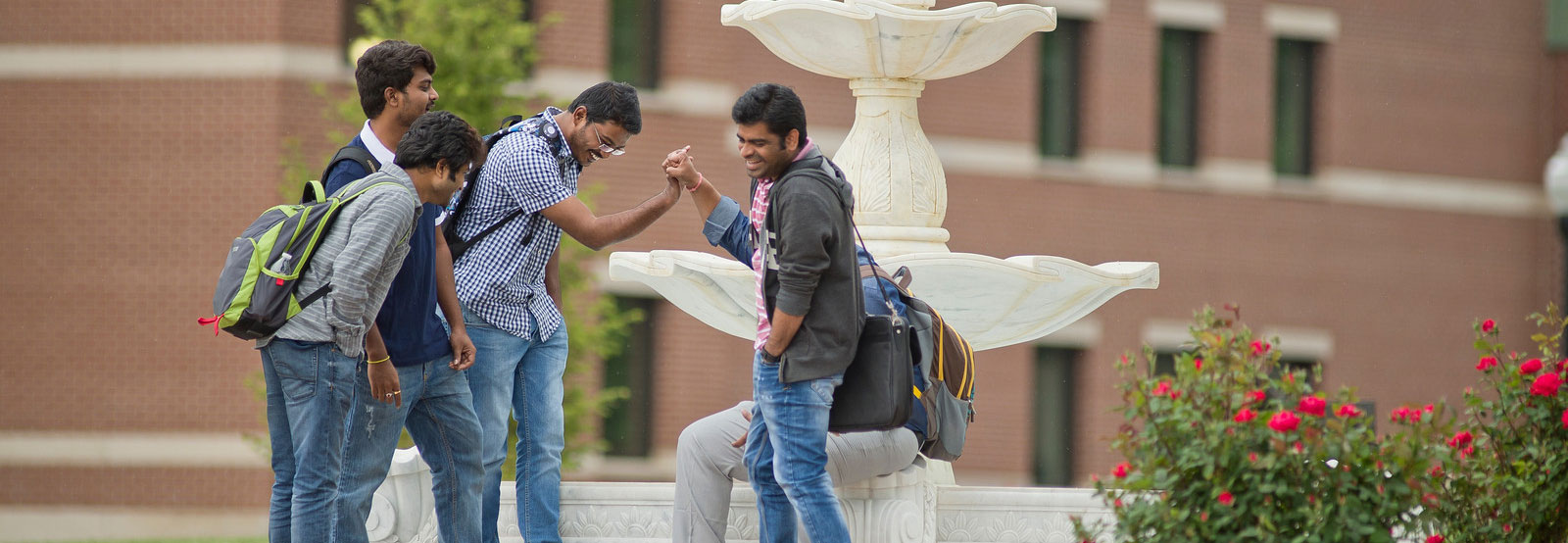 Friends at the fountain