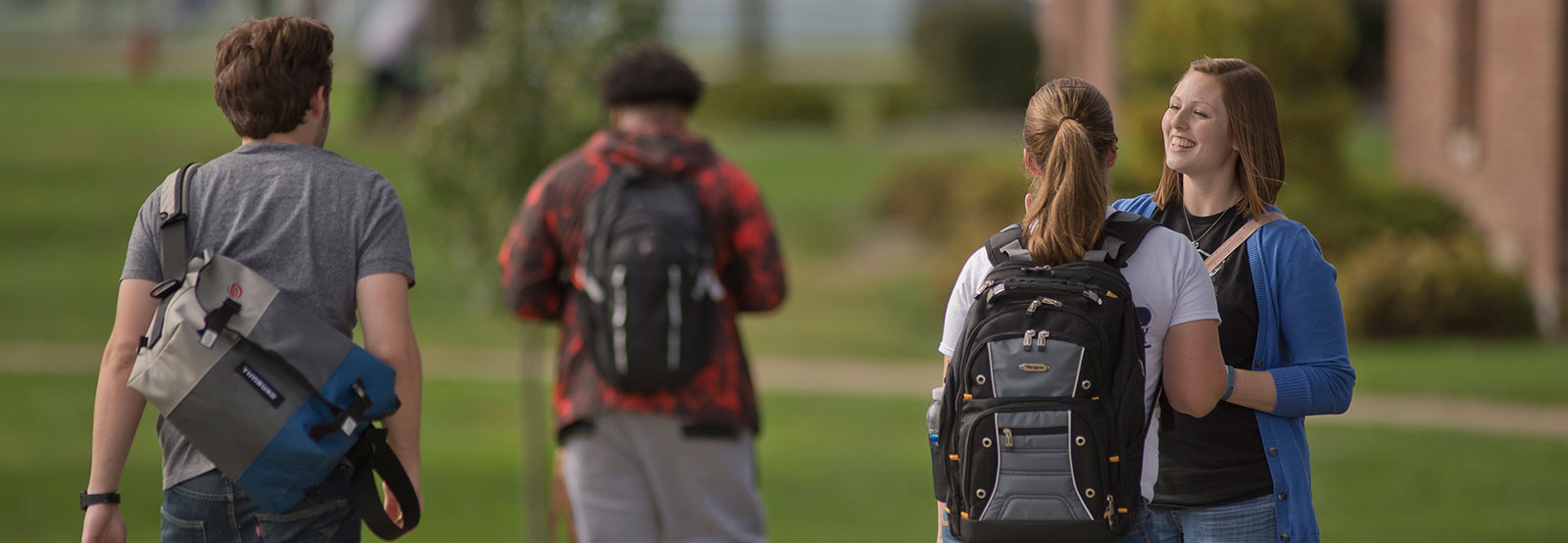 Students talking outside