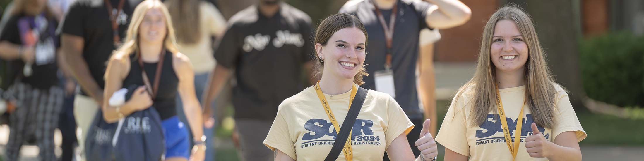 Students visiting campus