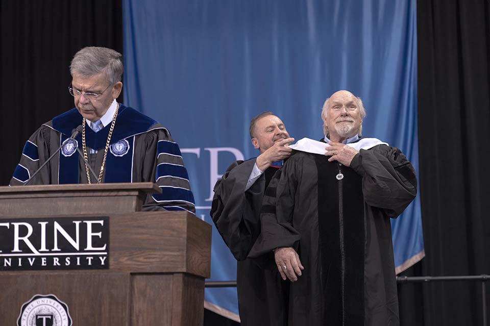 Shake hands, breathe deep, smile Trine’s largest graduating class gets