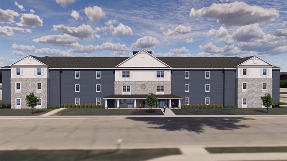 Rendering of new residence hall