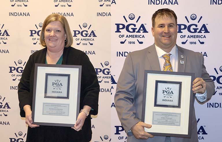 Cat Benson and Chris Tilbury with PGA awards