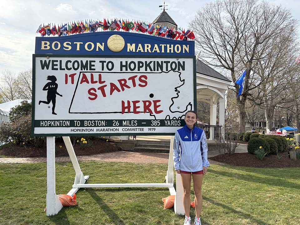 Lydia Randolph at the Boston Marathon