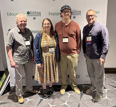 Four Trine University faculty at Teaching Professor Conference