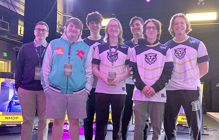 Trine University Overwatch esports team at Western Michigan University