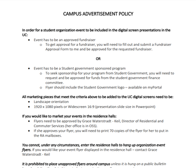 campus ad policy