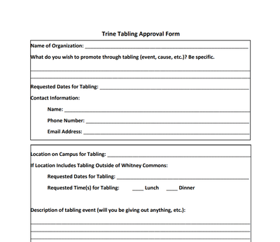tabling approval