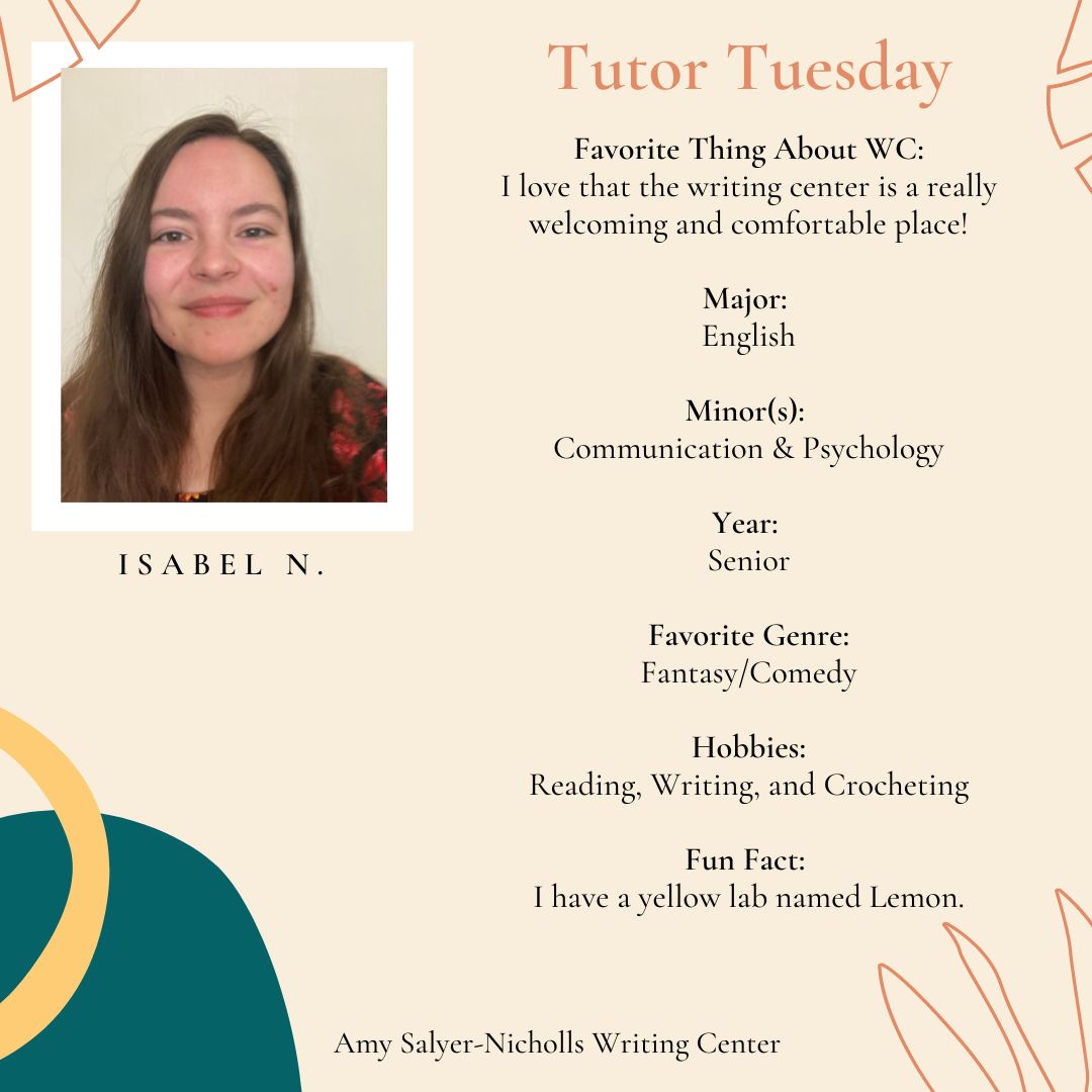 Tutor Tuesday: Isabel