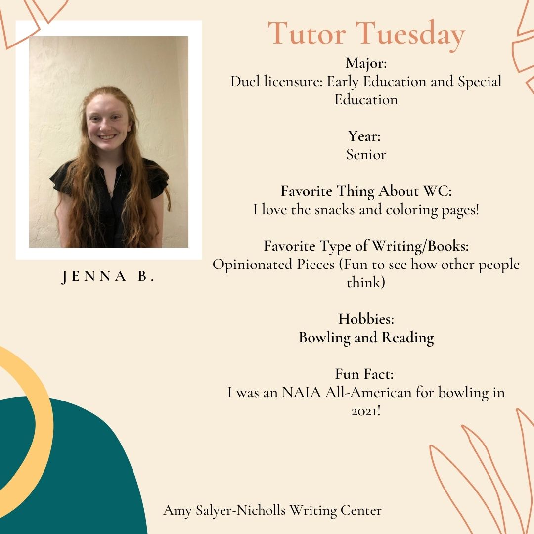 Jenna Tutor Tuesday