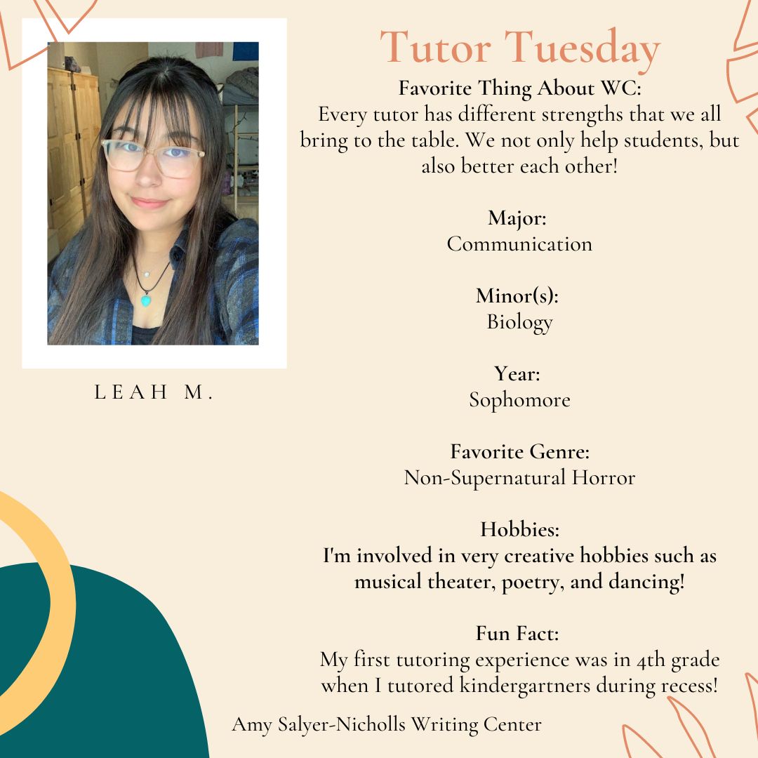 Leah M. Tutor Tuesday